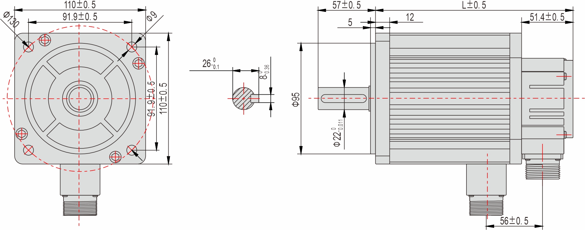110mm AC Servo Motor 110mm AC Servo Motor