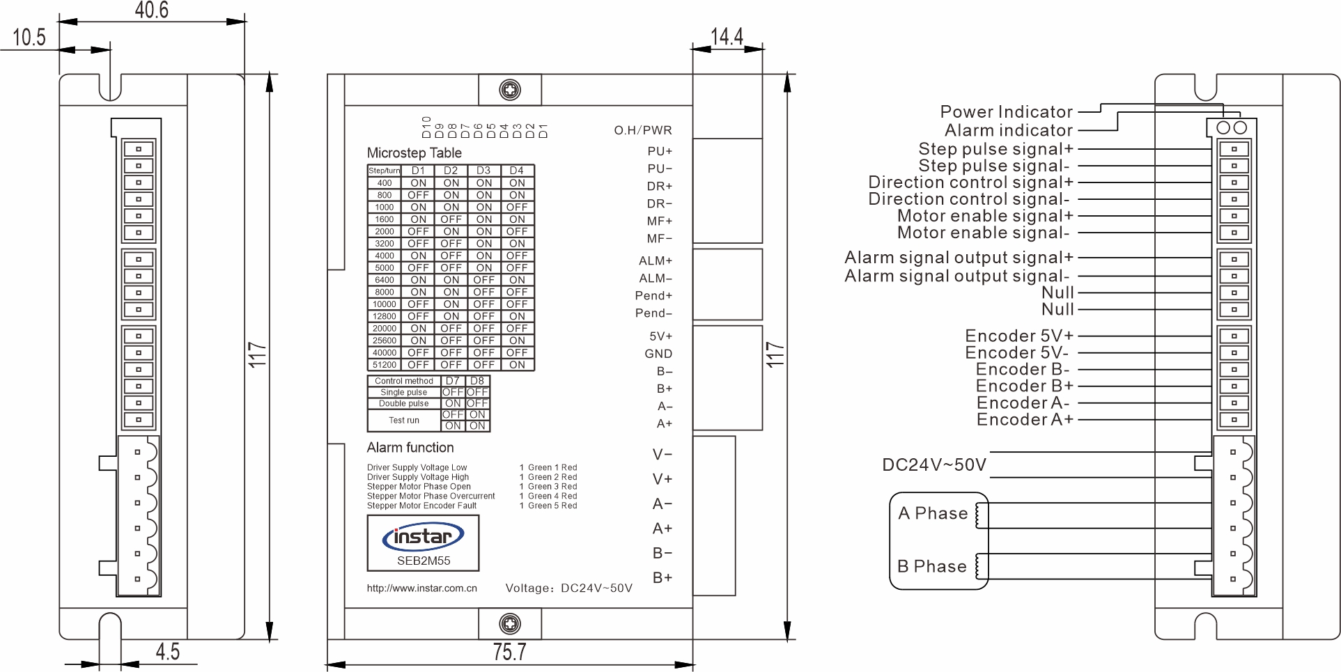 Closed loop stepper driver SEB2M55 Closed loop stepper driver SEB2M55