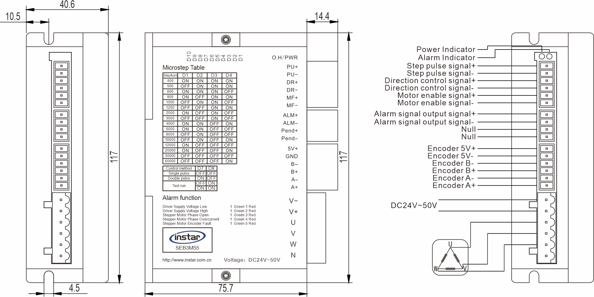 Closed loop stepper driver SEB3M55 Closed loop stepper driver SEB3M55