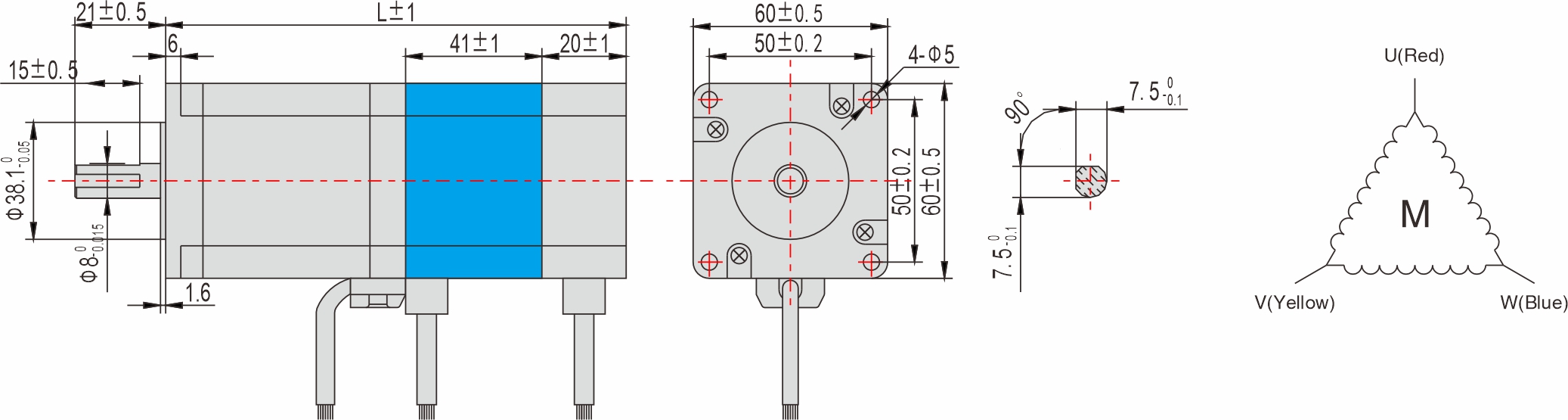 60mm closed-loop stepping motor With Brake