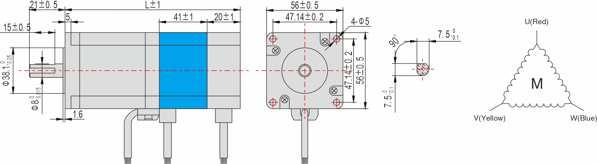 56mm closed-loop stepping motor With Brake