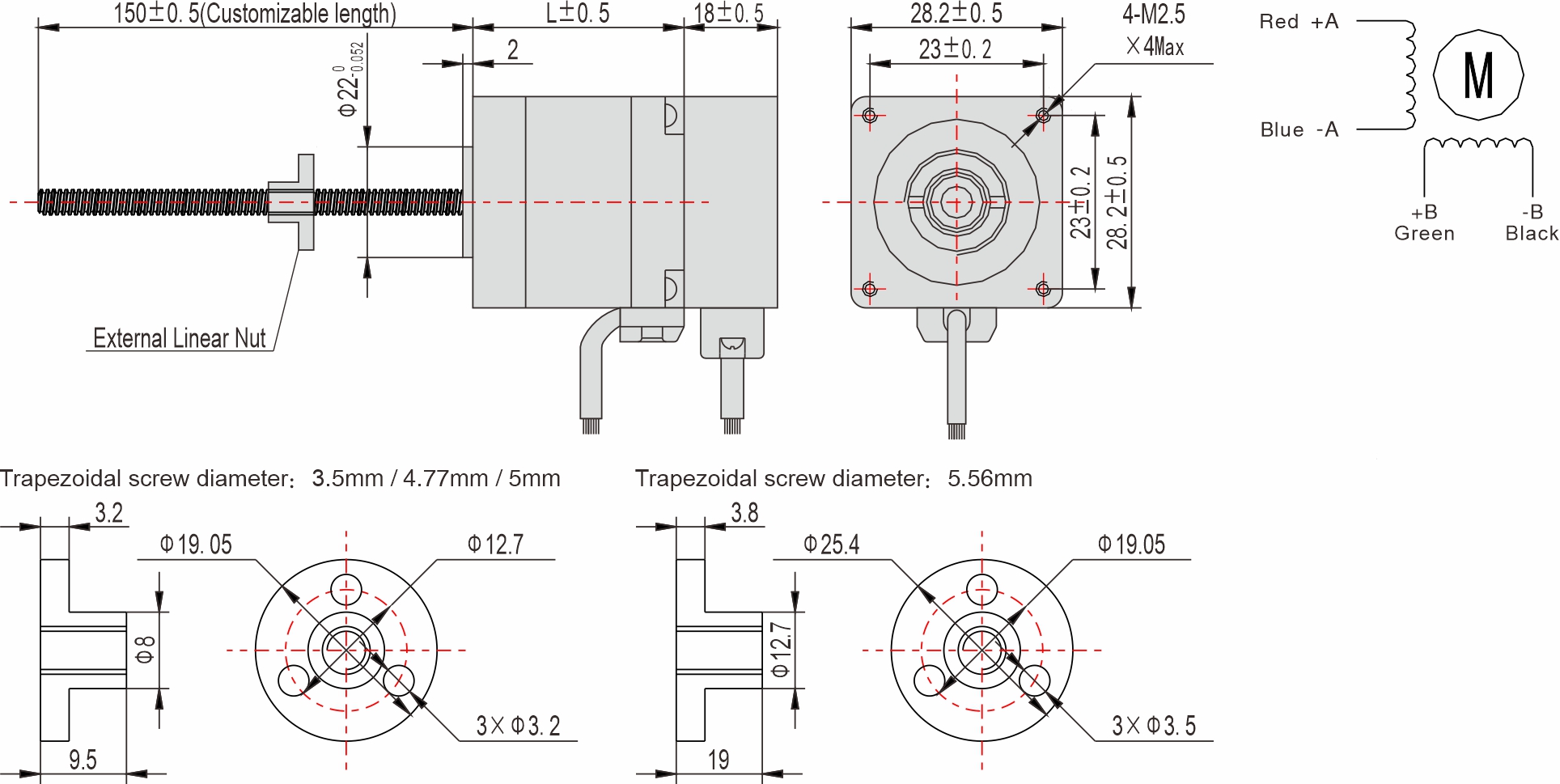 28mm External linear closed-loop stepper motor