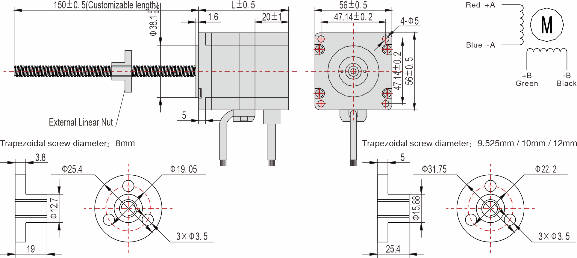 56mm External linear closed-loop stepper motor