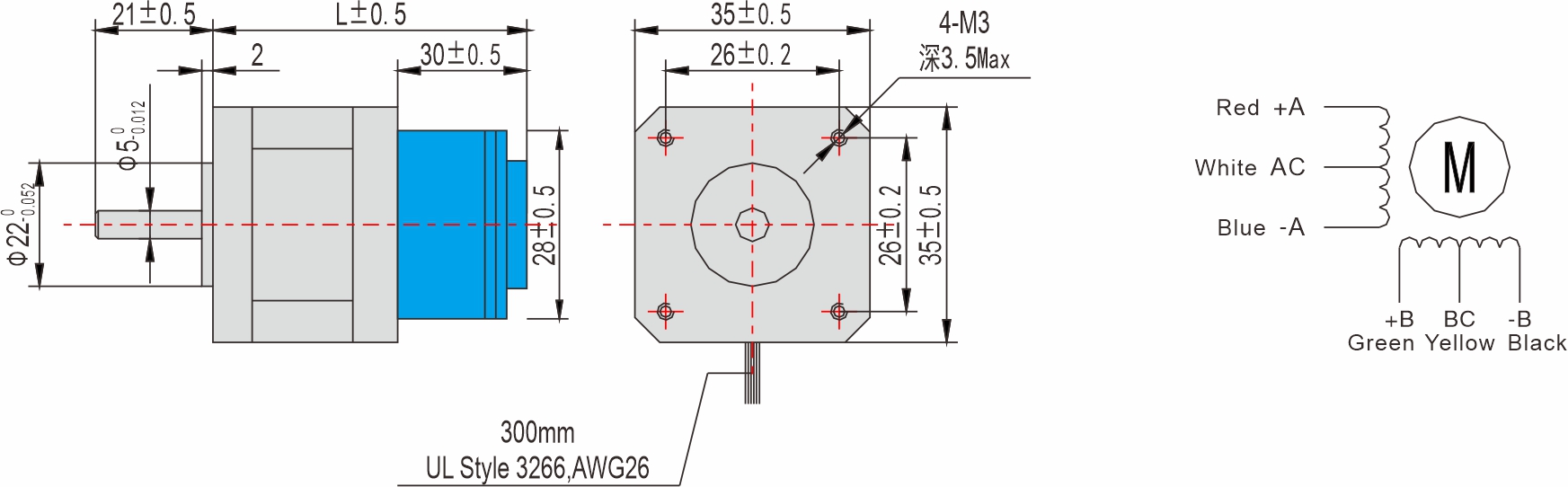 Instar Electromechanical 35mm Stepper motor with brake Instar Electromechanical 35mm Stepper motor with brake