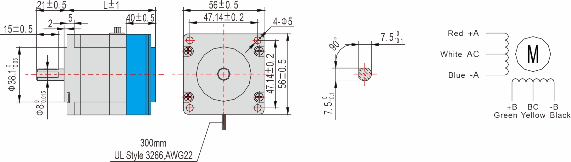 Instar Electromechanical 56mm Stepper motor with brake Instar Electromechanical 56mm Stepper motor with brake