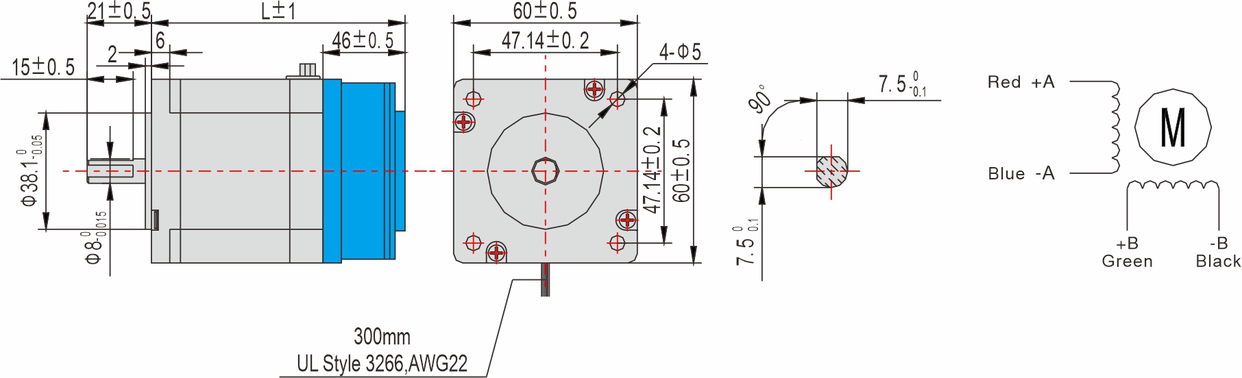 Instar Electromechanical 60mm Stepper motor with brake Instar Electromechanical 60mm Stepper motor with brake