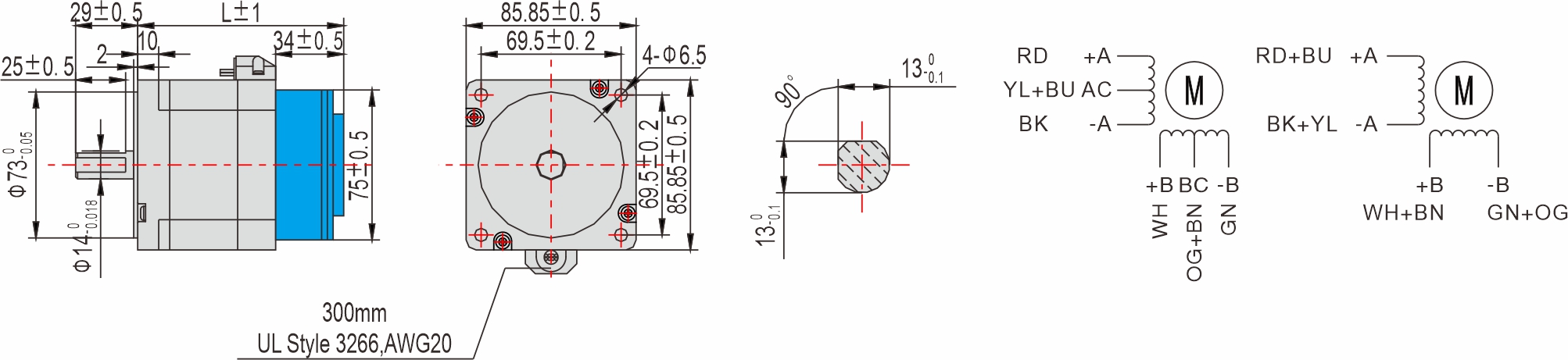 Instar Electromechanical 85mm Stepper motor with brake