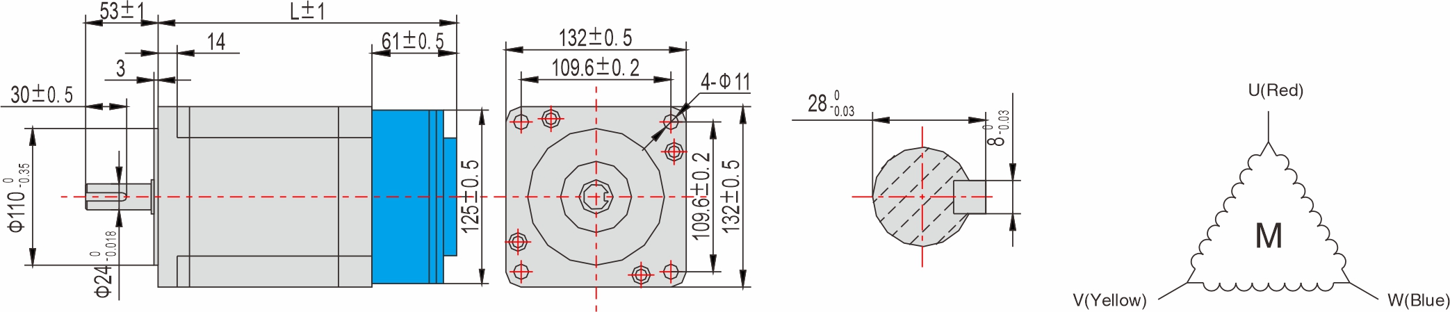 Instar Electromechanical 130mm Stepper motor with brake