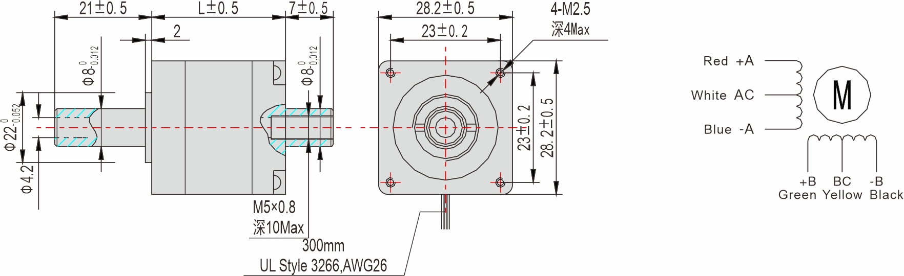 Instar Electromechanical 28mm Hollow Shaft Stepper motor