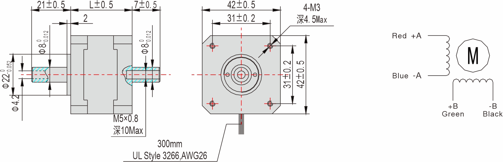 Instar Electromechanical 42mm Hollow Shaft Stepper motor Instar Electromechanical 42mm Hollow Shaft Stepper motor