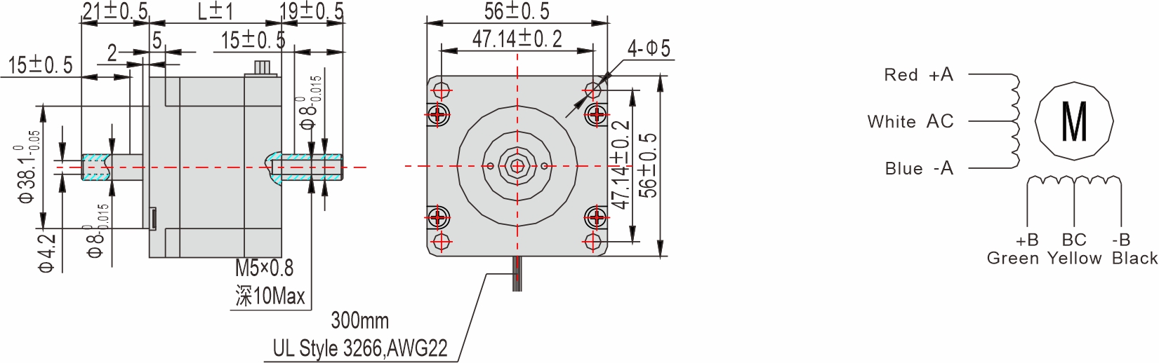Instar Electromechanical 56mm Hollow Shaft Stepper motor