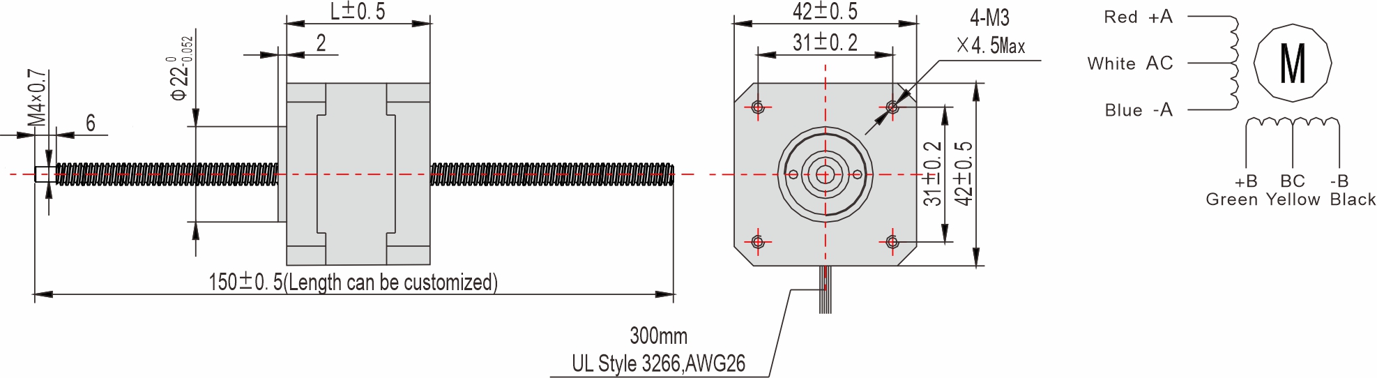 Instar Electromechanical 42mm Non-captive Linear Stepper Motor Instar Electromechanical 42mm Non-captive Linear Stepper Motor