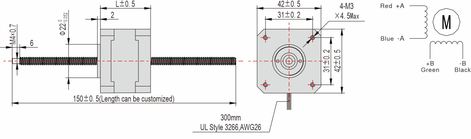 Instar Electromechanical 42mm Non-captive Linear Stepper Motor Instar Electromechanical 42mm Non-captive Linear Stepper Motor