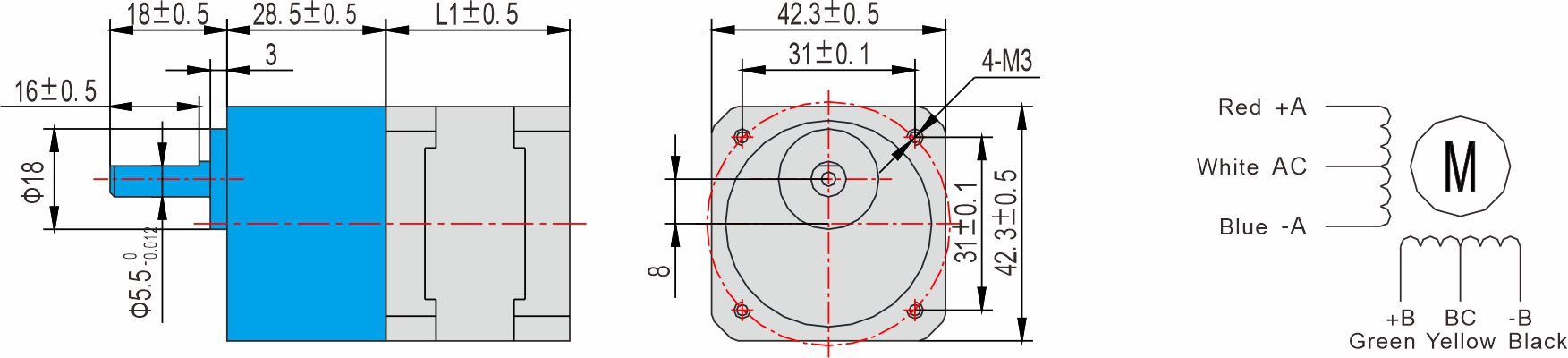 Instar Electromechanical 42mm gearbox stepper motor