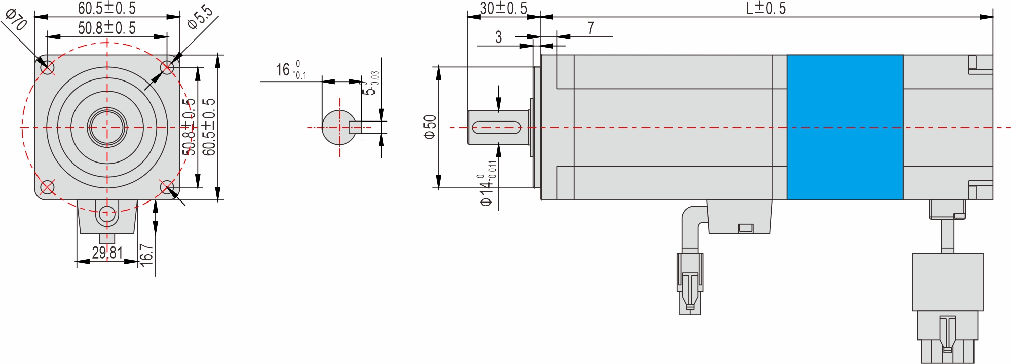 40mm AC Servo Motor With Brake