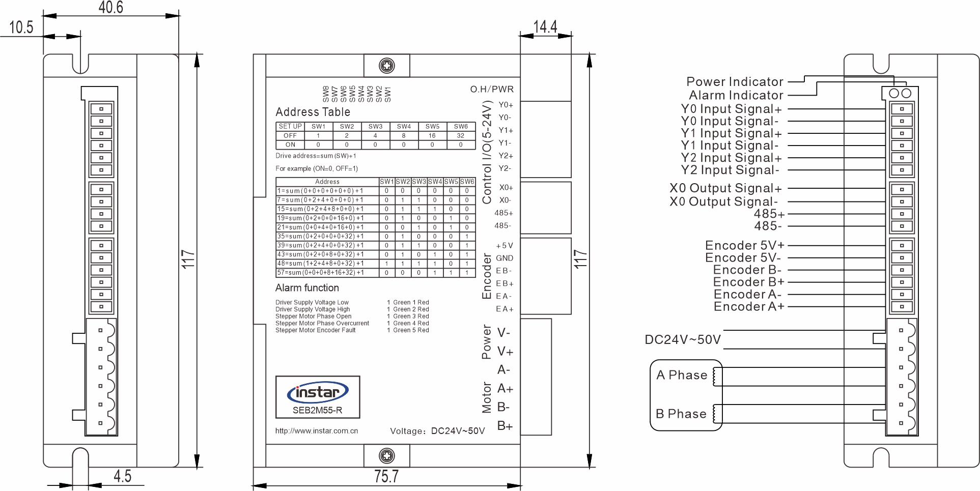 Closed loop stepper driver SEB2M55-R