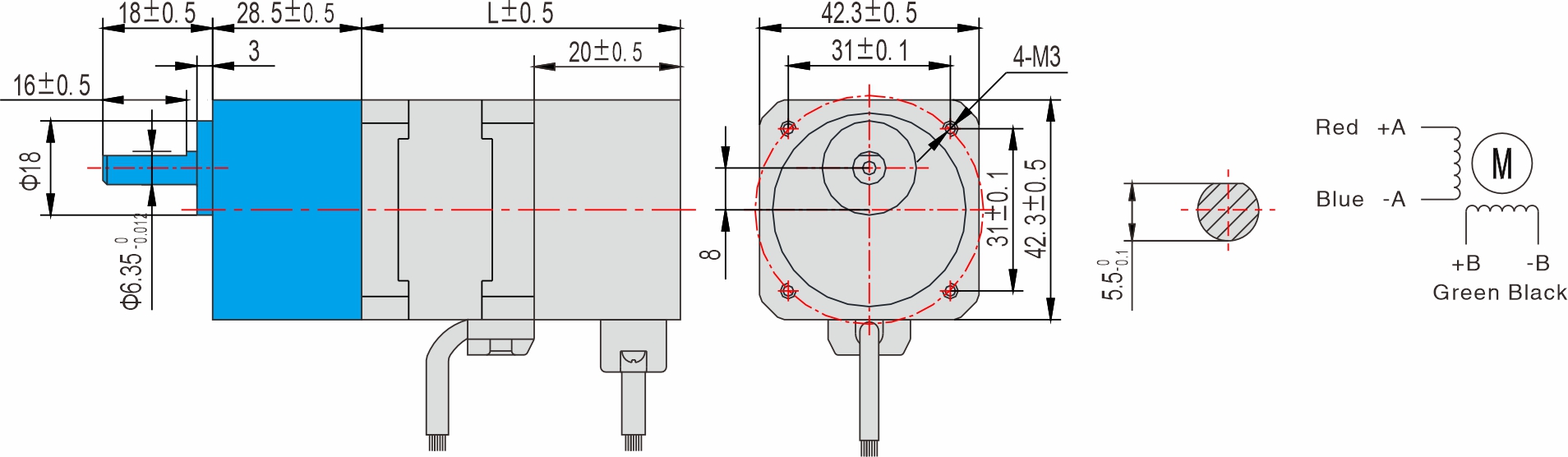 42mm gearbox closed loop stepper motor