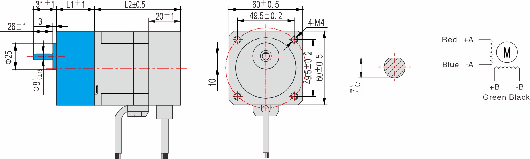 56mm gearbox closed loop stepper motor