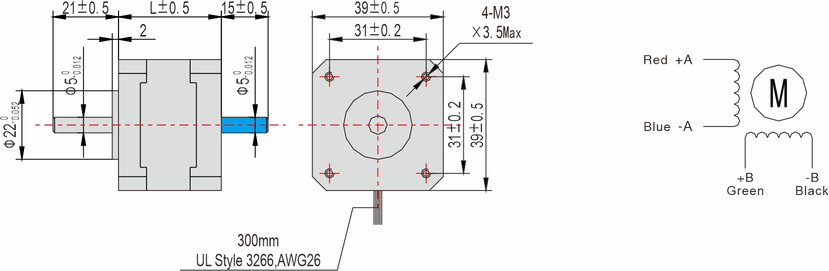 Instar Electromechanical 39mm Stepper motor