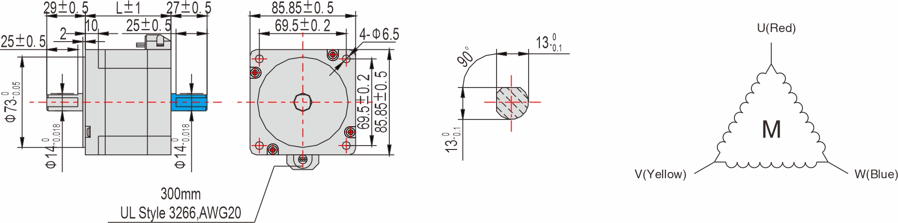 Instar Electromechanical 85mm Stepper motor