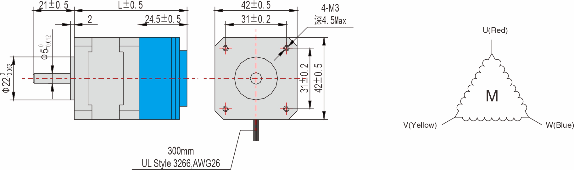 Instar Electromechanical 42mm Stepper motor with brake