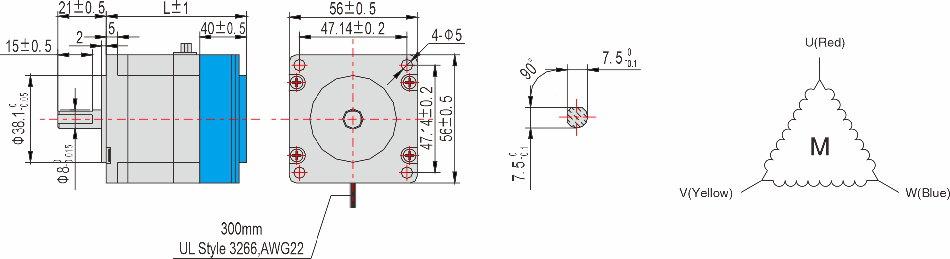 Instar Electromechanical 56mm Stepper motor with brake