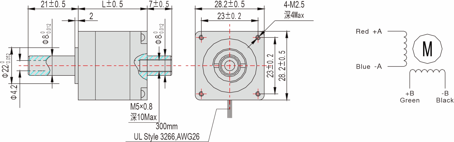 Instar Electromechanical 28mm Hollow Shaft Stepper motor