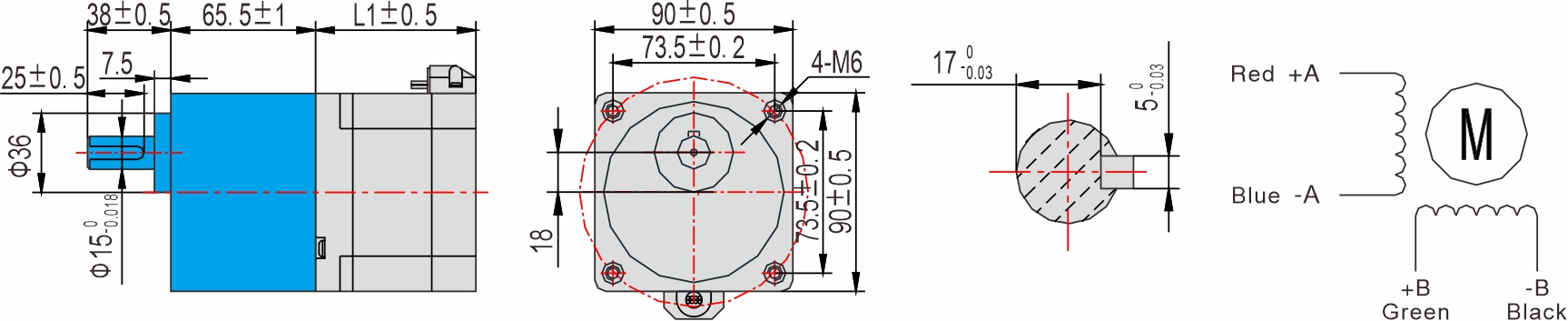 Instar Electromechanical 85mm gearbox stepper motor